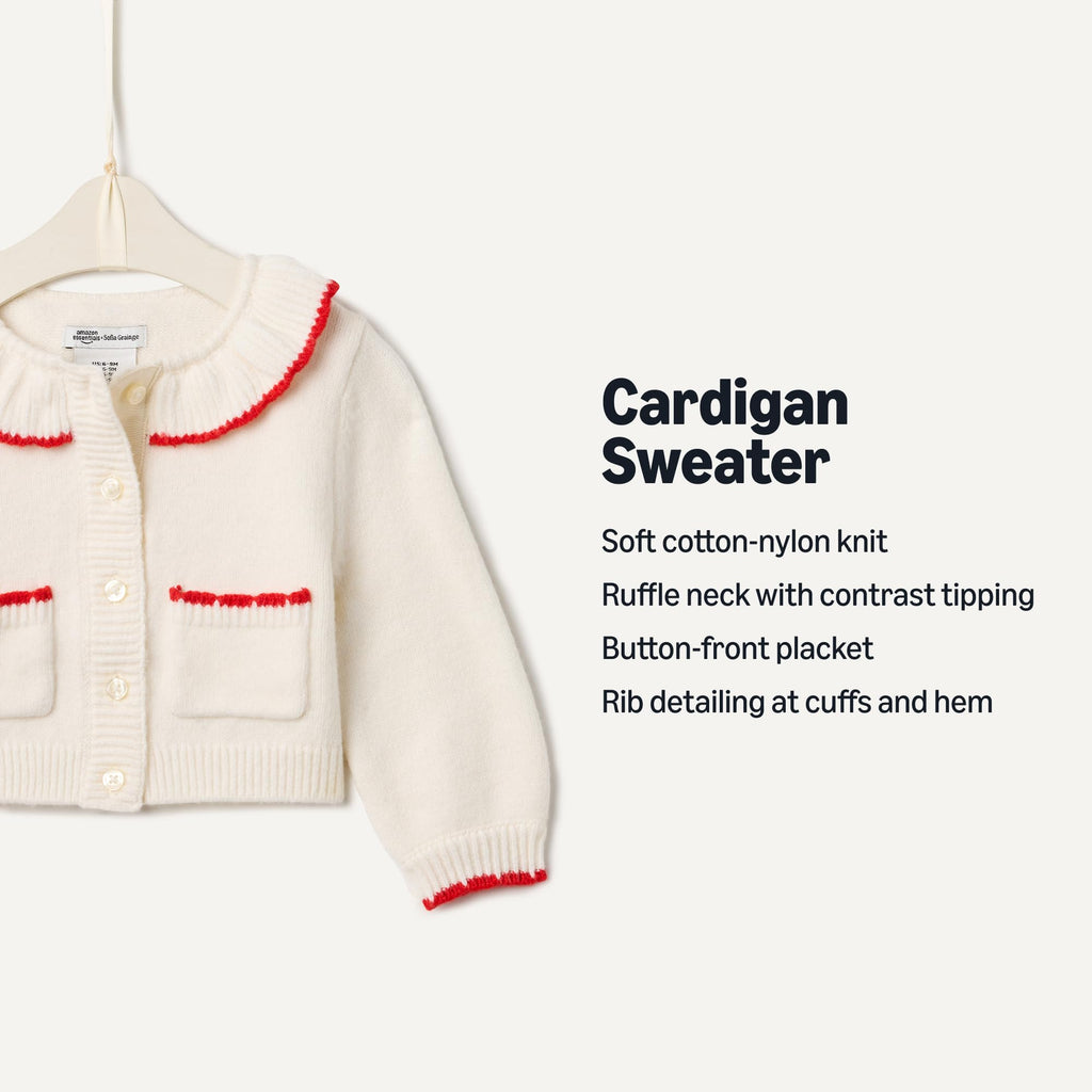 Amazon Essentials x Sofia Grainge Babies, Toddlers and Girls' Cardigan Sweater
