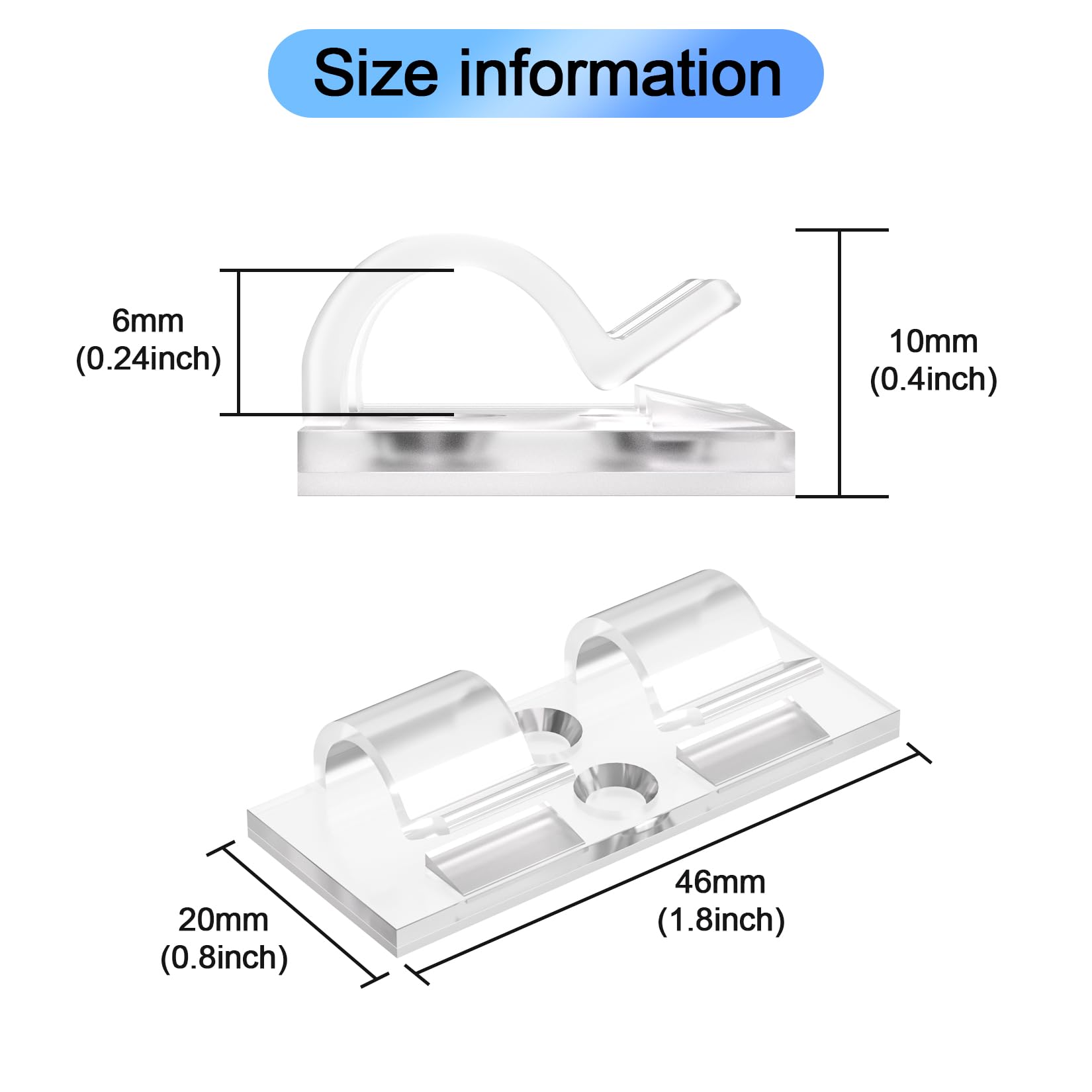 XHF 30PCS White Hooks for Outdoor String Lights Clips, Heavy Duty Adhesive with Holes and Screws, for Hanging Christmas Lighting