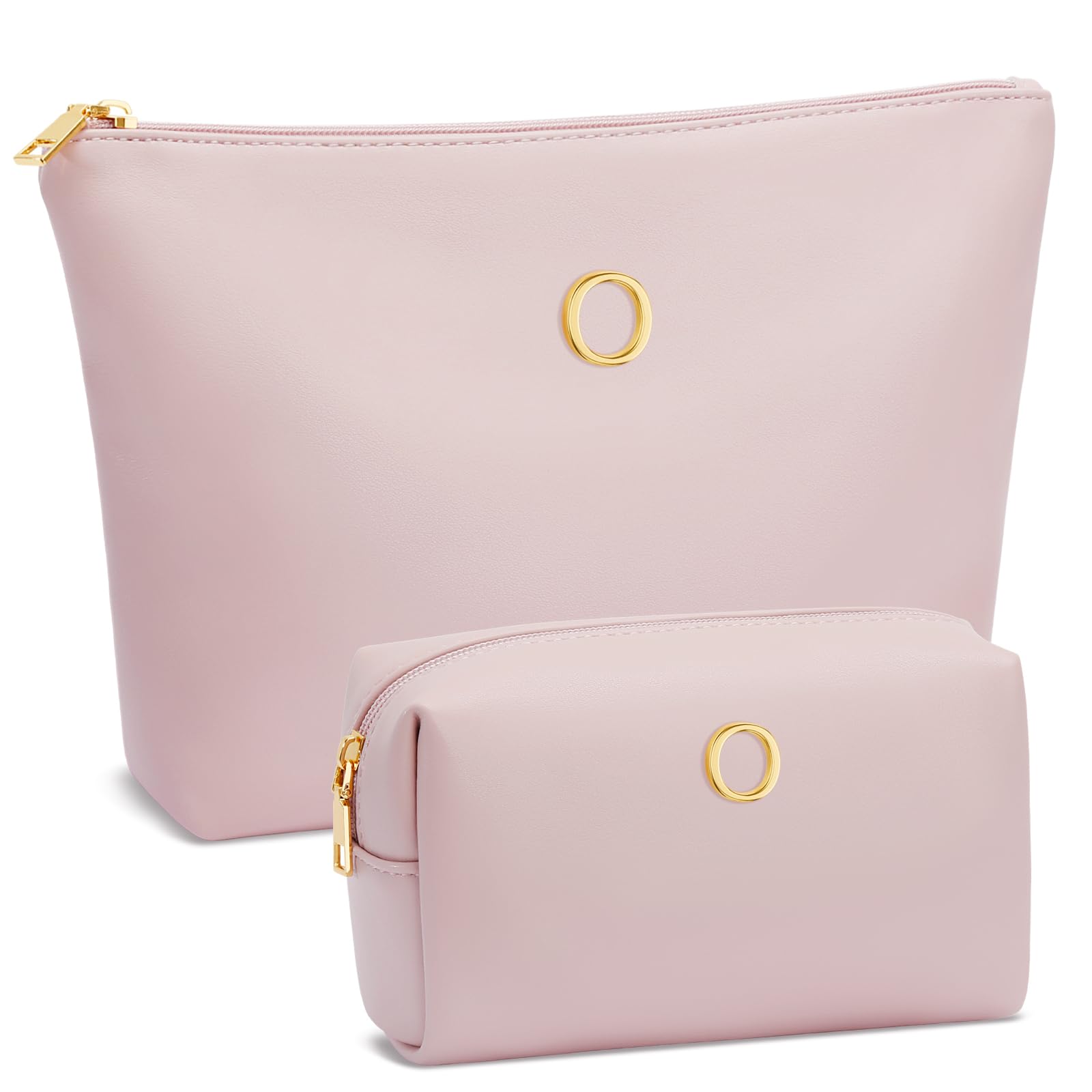 Graduation Gifts | Initial Makeup Bag for Women Personalized Gifts for Bridesmaid Teachers Friend Female College Cosmetic Travel Toiletry Bag(Beige,A)