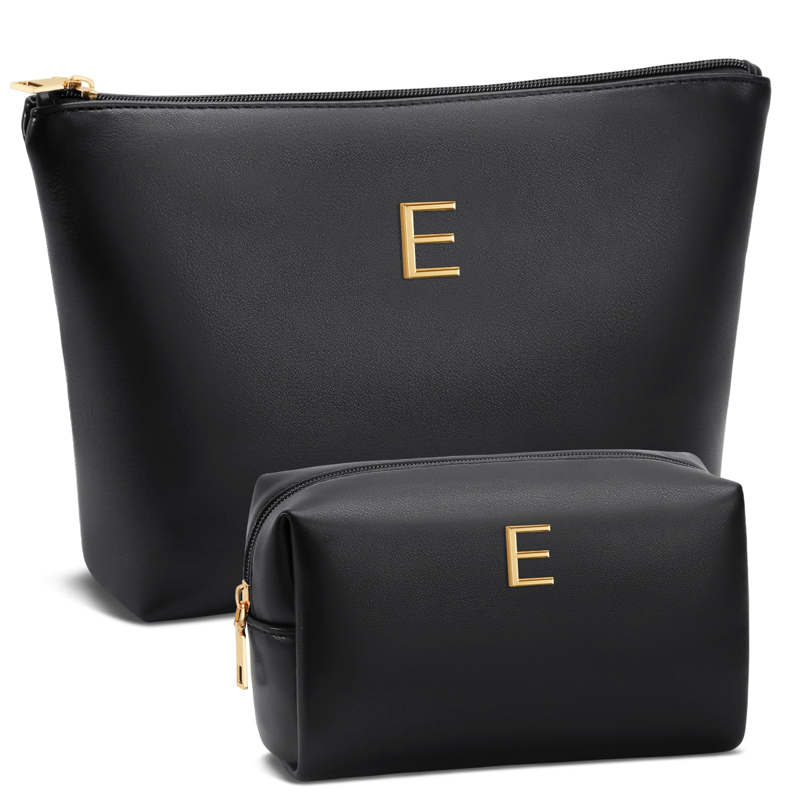 Graduation Gifts | Initial Makeup Bag for Women Personalized Gifts for Bridesmaid Teachers Friend Female College Cosmetic Travel Toiletry Bag(Beige,A)