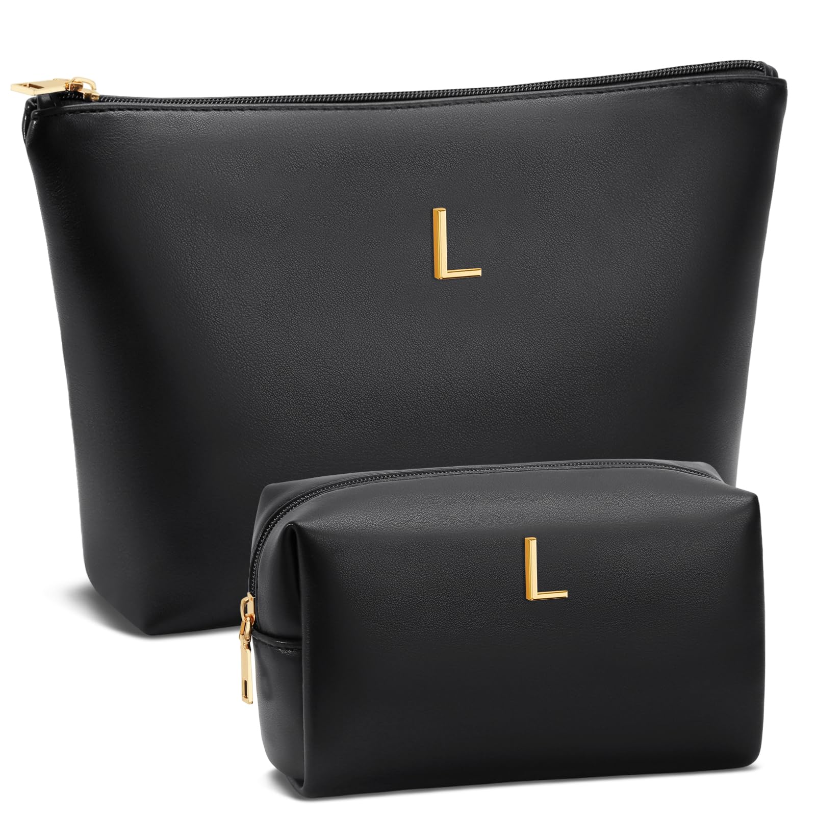 Graduation Gifts | Initial Makeup Bag for Women Personalized Gifts for Bridesmaid Teachers Friend Female College Cosmetic Travel Toiletry Bag(Beige,A)