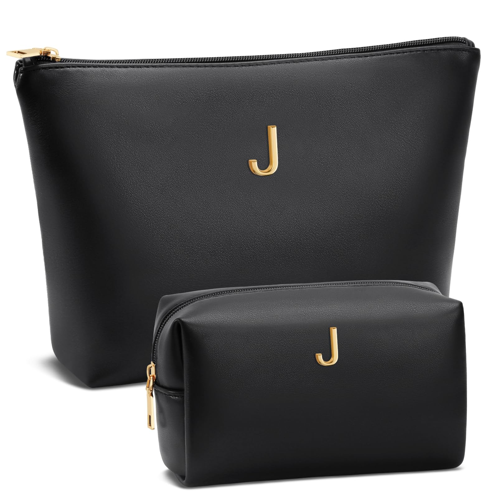 Graduation Gifts | Initial Makeup Bag for Women Personalized Gifts for Bridesmaid Teachers Friend Female College Cosmetic Travel Toiletry Bag(Beige,A)