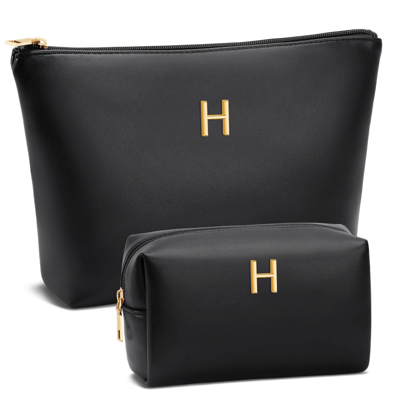 Graduation Gifts | Initial Makeup Bag for Women Personalized Gifts for Bridesmaid Teachers Friend Female College Cosmetic Travel Toiletry Bag(Beige,A)
