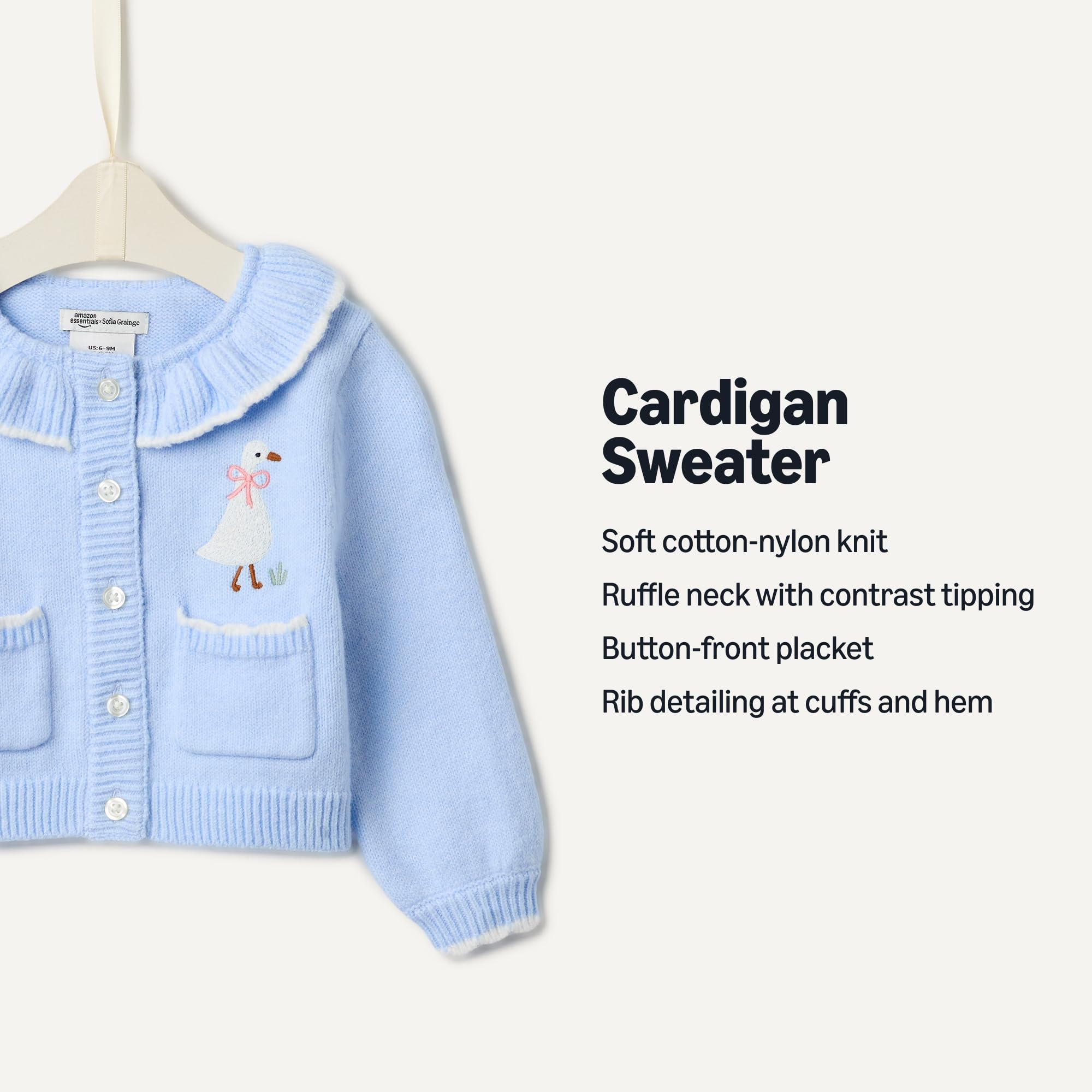 Amazon Essentials x Sofia Grainge Babies, Toddlers and Girls' Cardigan Sweater