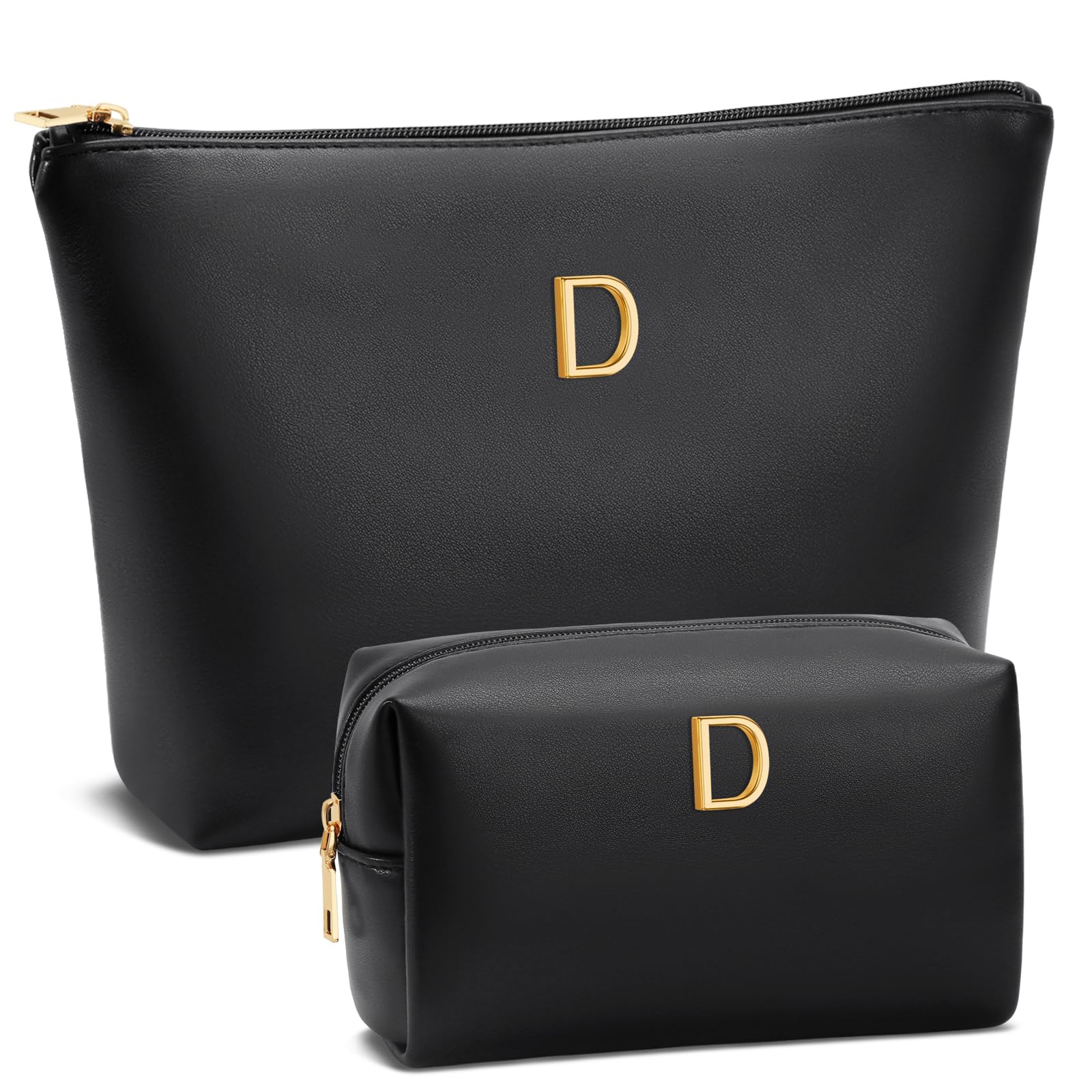 Graduation Gifts | Initial Makeup Bag for Women Personalized Gifts for Bridesmaid Teachers Friend Female College Cosmetic Travel Toiletry Bag(Beige,A)