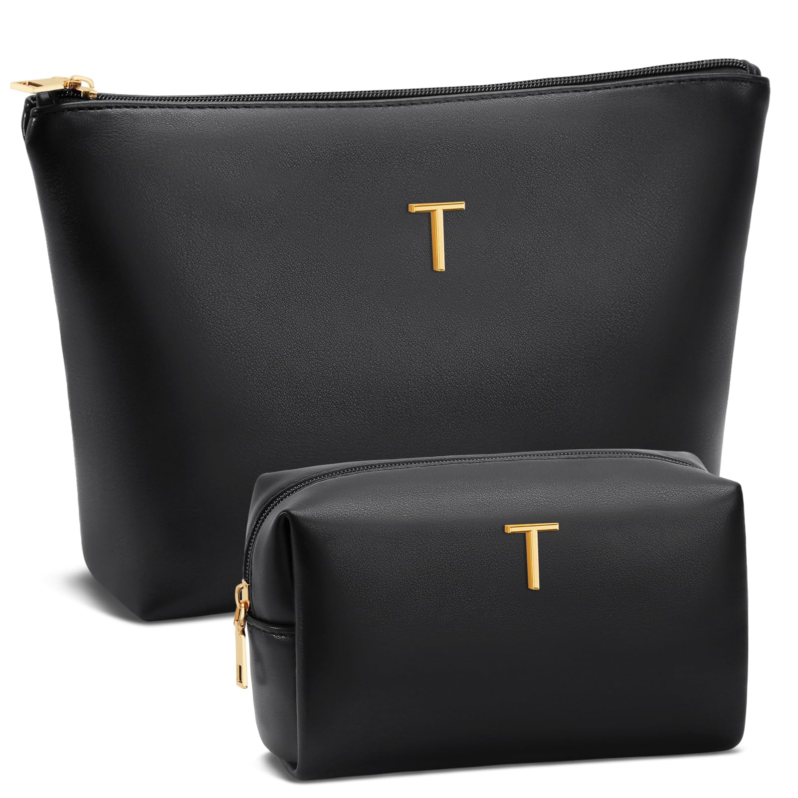 Graduation Gifts | Initial Makeup Bag for Women Personalized Gifts for Bridesmaid Teachers Friend Female College Cosmetic Travel Toiletry Bag(Beige,A)