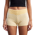 Women Y2k Striped Knitted Shorts Low Rise Stretchy Going Out Crochet Mini Shorts for Summer Beach