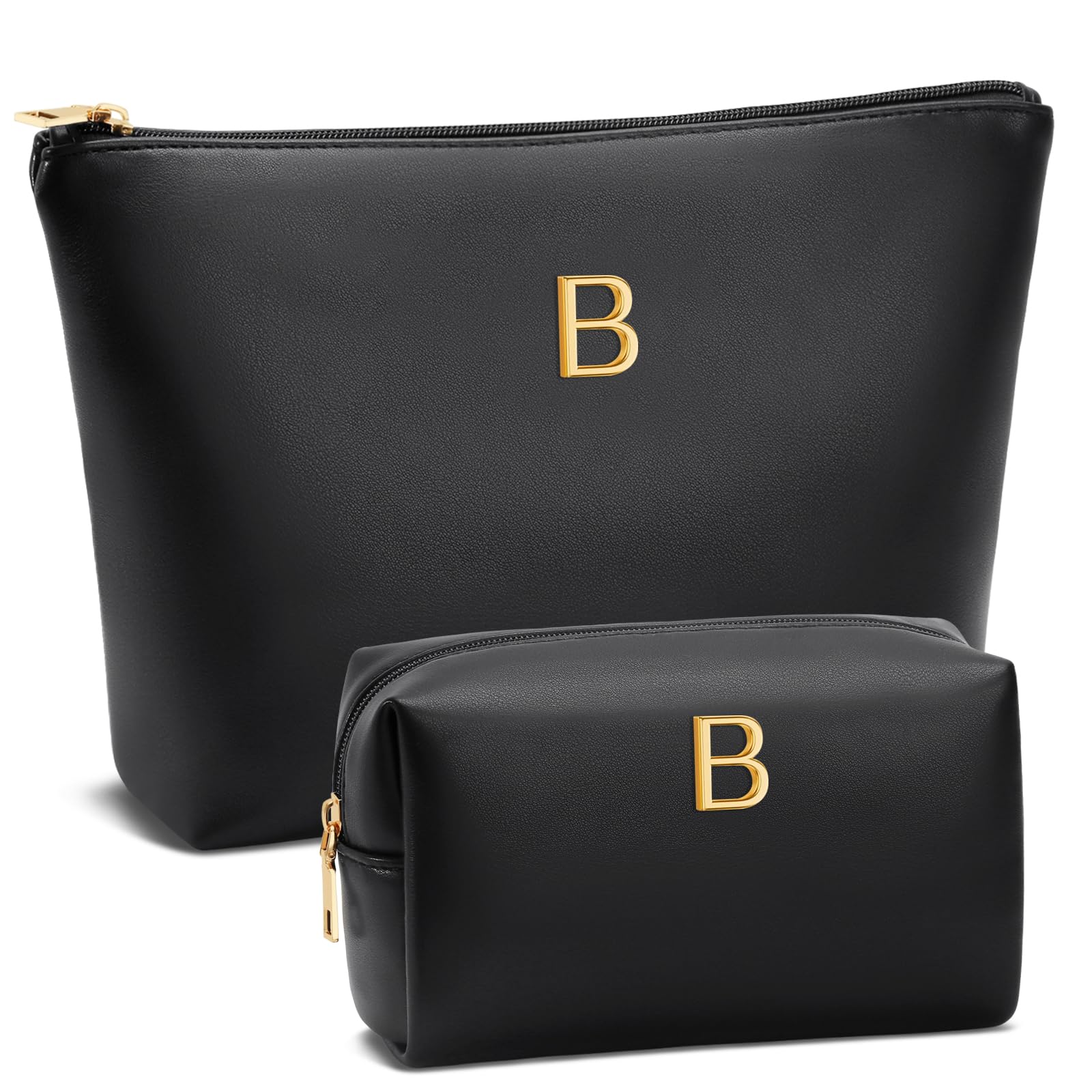 Graduation Gifts | Initial Makeup Bag for Women Personalized Gifts for Bridesmaid Teachers Friend Female College Cosmetic Travel Toiletry Bag(Beige,A)