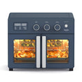 Martha Stewart French Door Air Fryer Toaster Oven Combo, 34QT Countertop Convection, 12-in-1, Bake, Broil, Roast, Fits 12” Pizza, Dehydrate, 5 Accessories, Air Fry Basket, Stainless Steel, Linen White